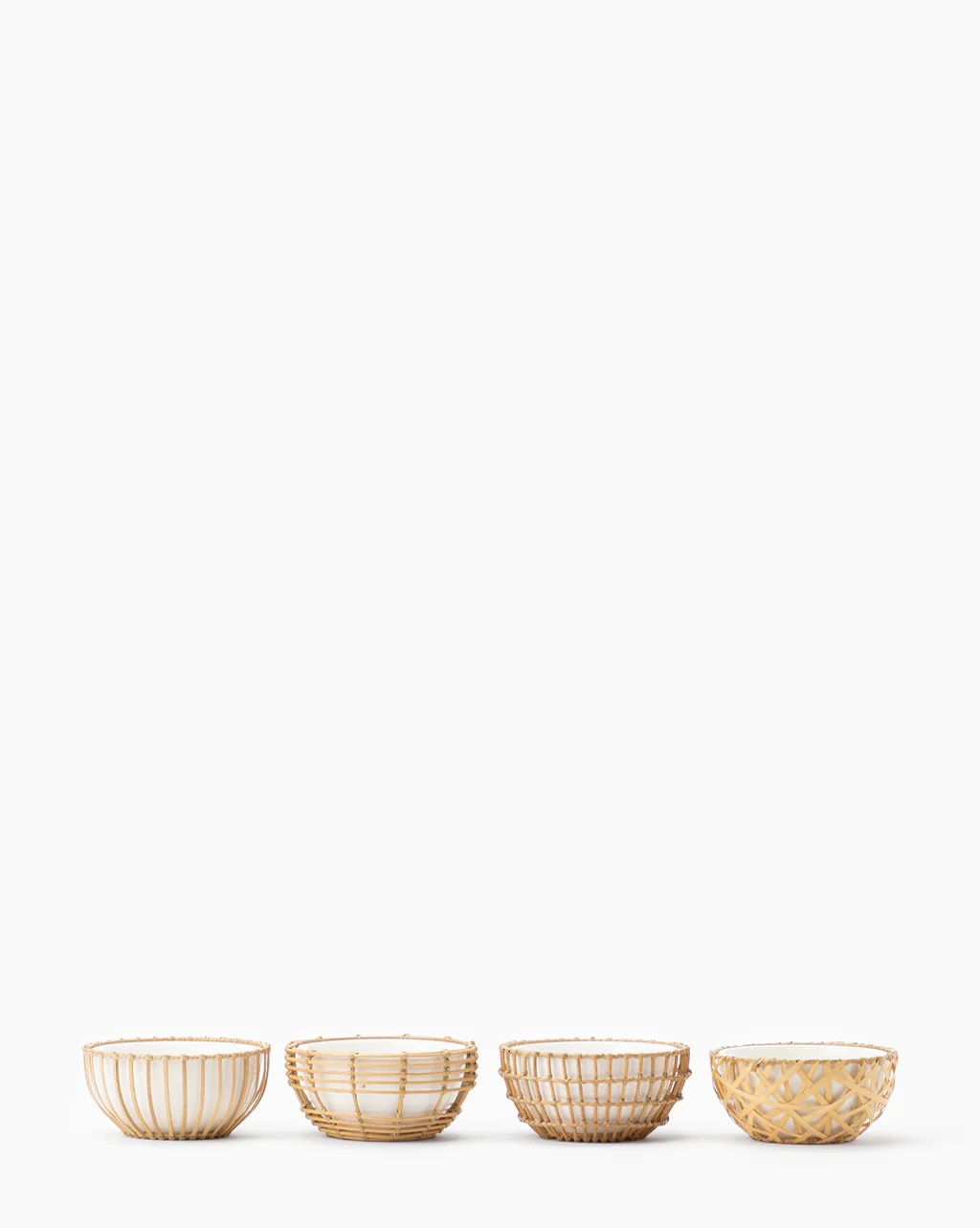 Wicker Lined Condiment Bowl (Set of 4) | McGee & Co.