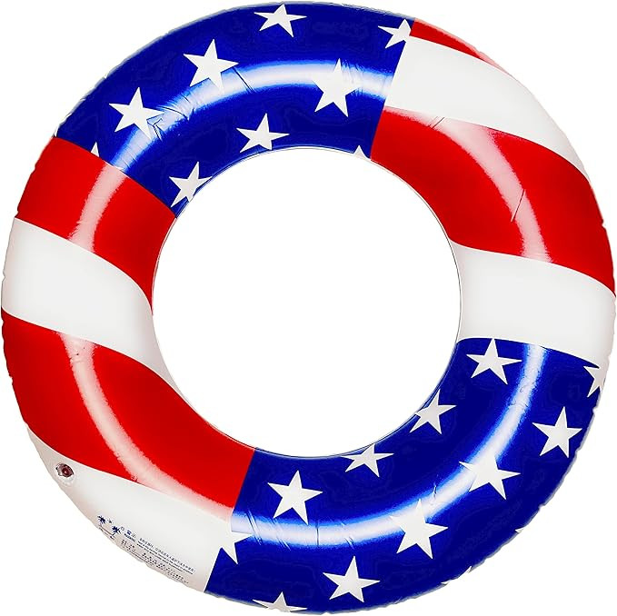 Inflatable USA American Flag Pool Float Water Swimming Ring/Tube Kids and Adults Floaties 4th of ... | Amazon (US)