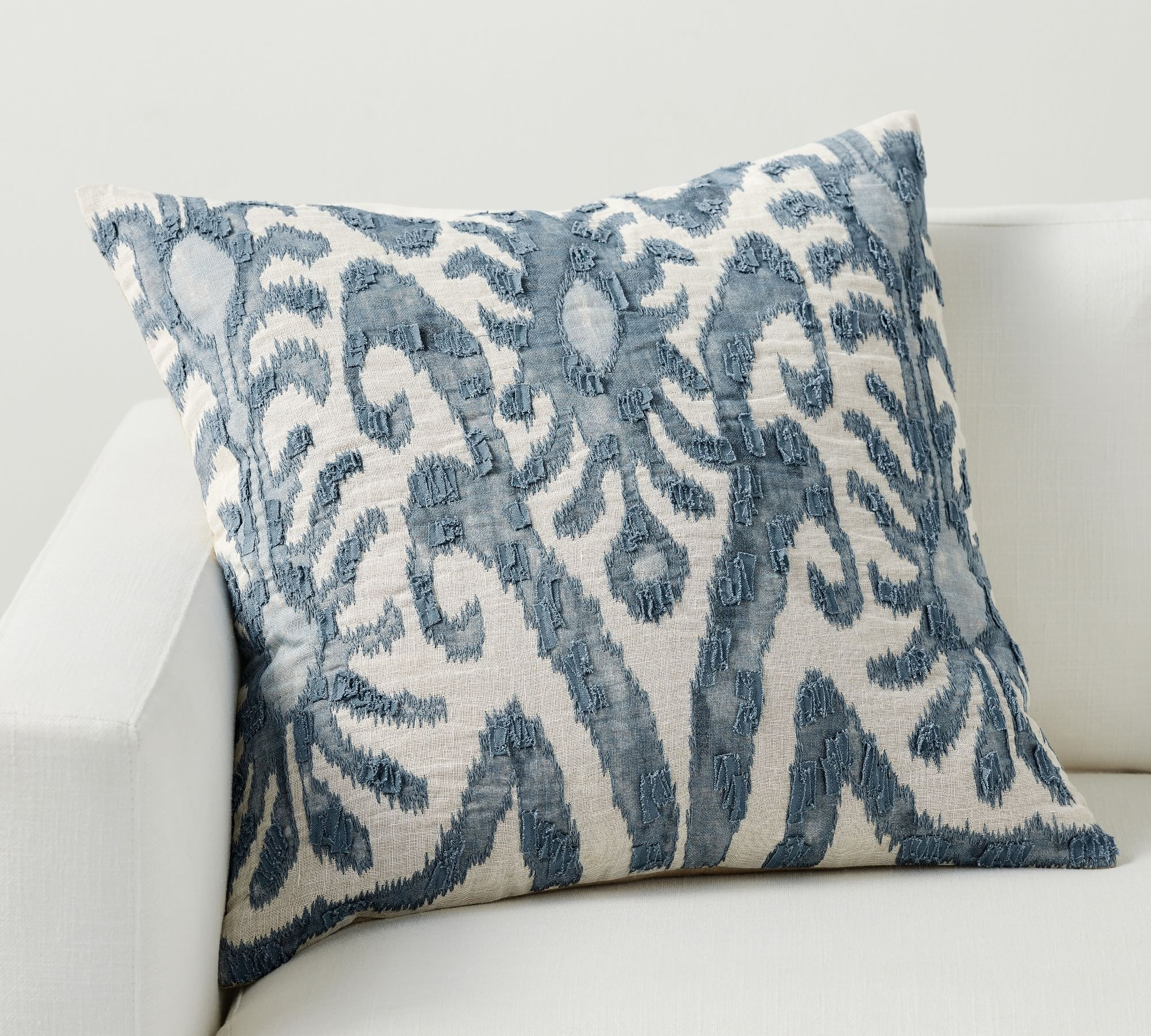 Delancey Embroidered Pillow Cover, 24"", Neutral | Pottery Barn (US)