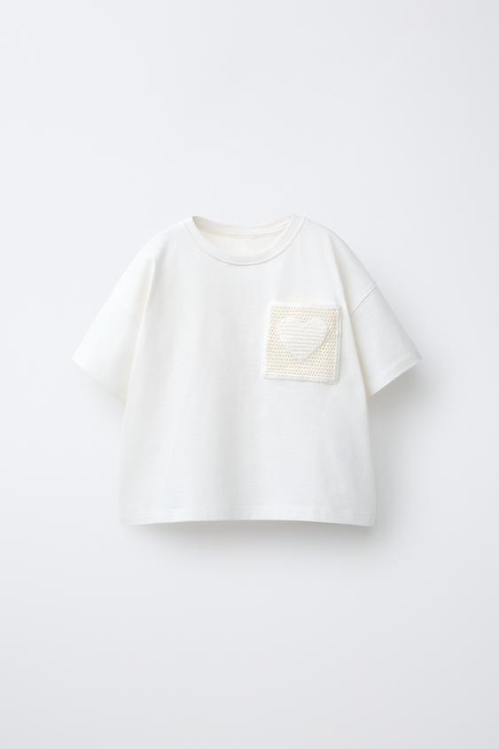 CROCHET KNIT POCKET T-SHIRT | Zara US