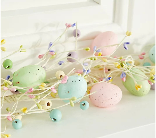 4' Egg and Pip Berry Garland by Valerie - QVC.com | QVC