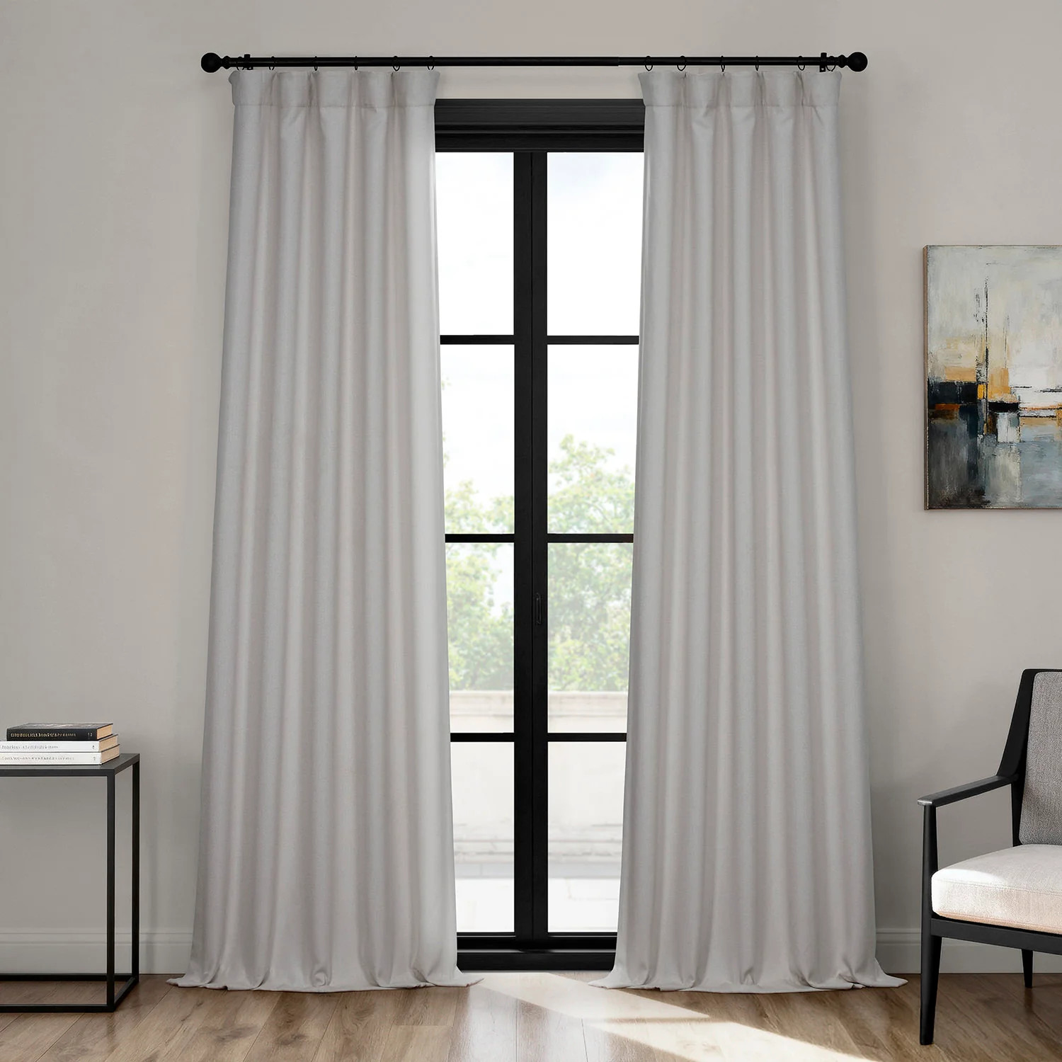 Birch Textured Faux Linen Room Darkening Curtain | Half Price Drapes