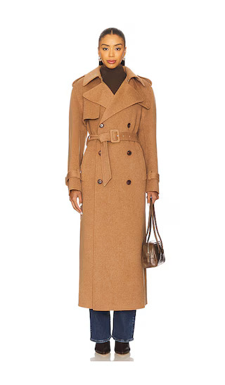 Rumi Belted Long Coat in Camel | Revolve Clothing (Global)