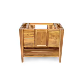 Significado 36 in. L Teak Vanity Cabinet Only in Natural Teak | The Home Depot