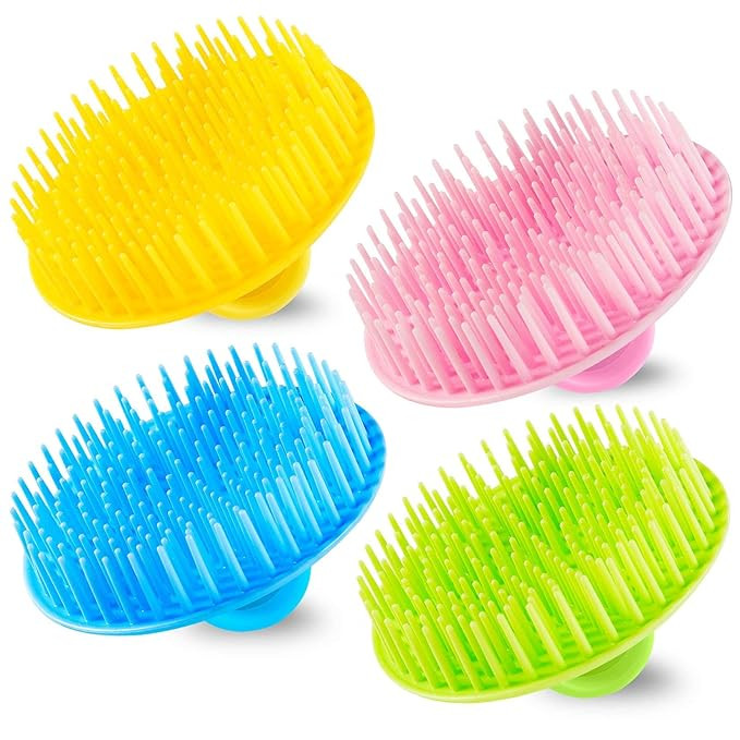4Pack Hair Scalp Exfoliator Brush Dandruff Cleaning brush, Flexible Scalp Massager, Shower Shampo... | Amazon (US)