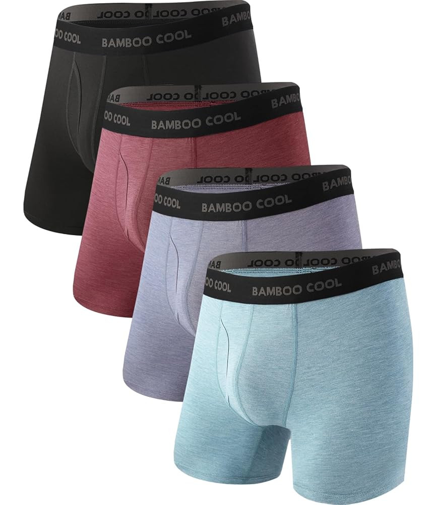 BAMBOO COOL Men's Ultra Breathable Underwear,No Riding Up Boxer Briefs with ComfortFlexible Waist... | Amazon (US)