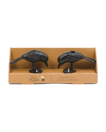 Set Of 2 Crow Candle Holders | TJ Maxx