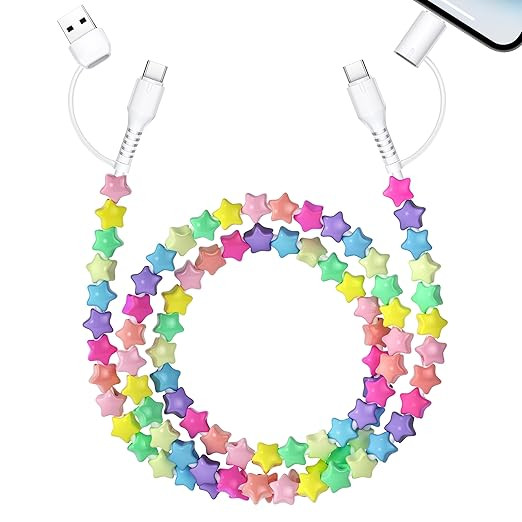 Aolcev USB C Cable 4 in 1 Multi Beaded for iPhone Charger Cord for iPhone 17 16 15 Pro Max MFi Ce... | Amazon (US)