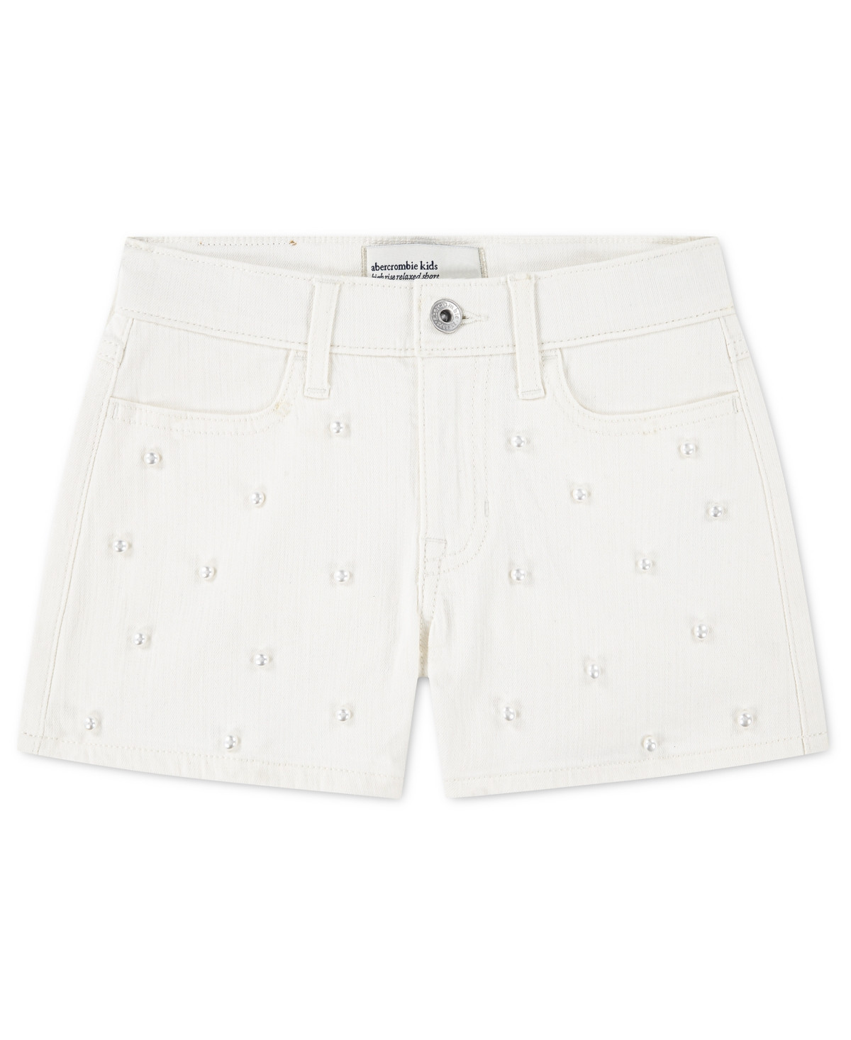 abercrombie kids Girls' 5-18 Pocket Detail Twill Shorts - White | Macy's