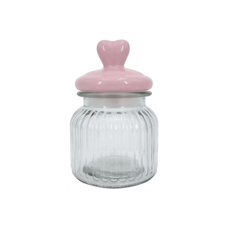 DT Valentines Decor - Small Ceramic Heart Lid and Glass Candy Jar | Walmart (US)