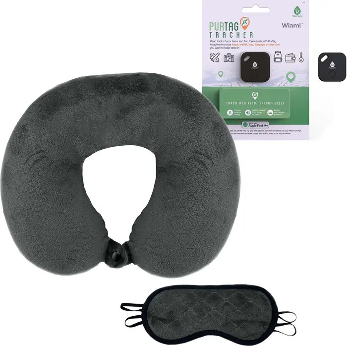 Mindful Traveler Bundle Memory Foam Travel Pillow with Sleep Mask & Purtag Tracker | Nordstrom