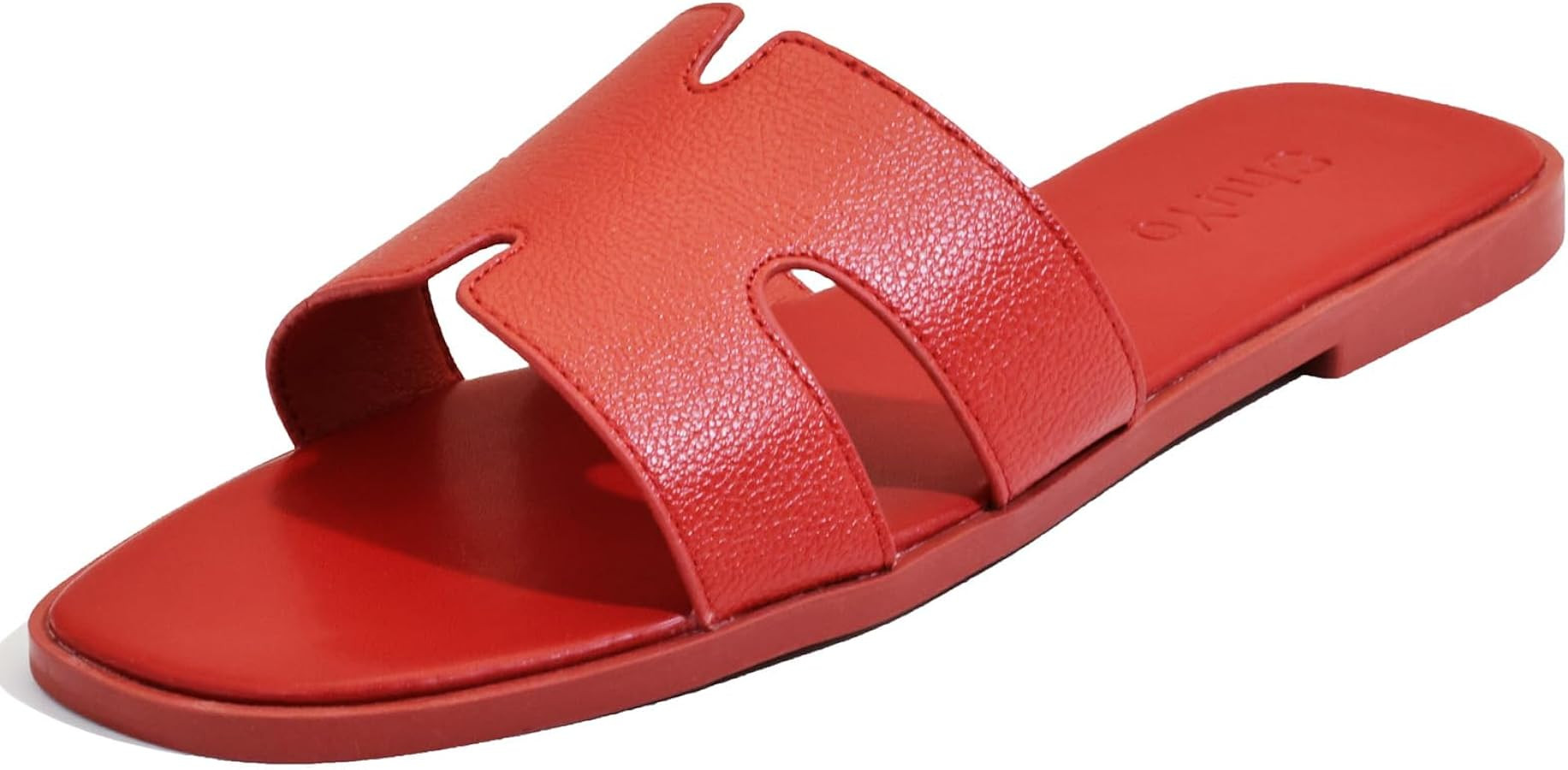 Women's Flat Sandals, Ladies Leather Slippers, Comfy Dressy Slip on Shoes Elegant Slides Summer F... | Amazon (US)