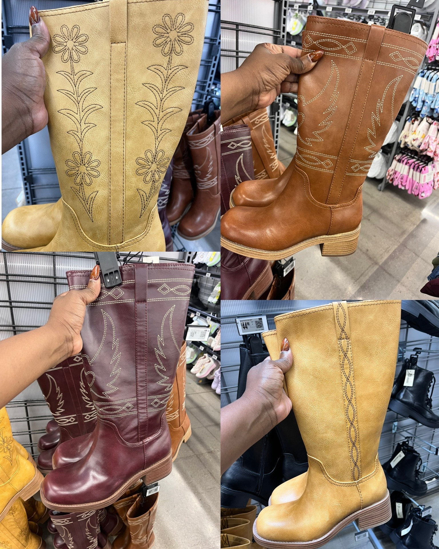 👀 GIRL, LOOK!

@Walmart said Western…but make it fall fashion. 👢🍂

These immediately gave me that Free People / Frye boot energy without the Free People / Frye price tag. And that floral embroidered pair?! 👀

Burgundy has my attention, but I need to know…

Which pair are YOU styling this fall? 🤎❤️💛