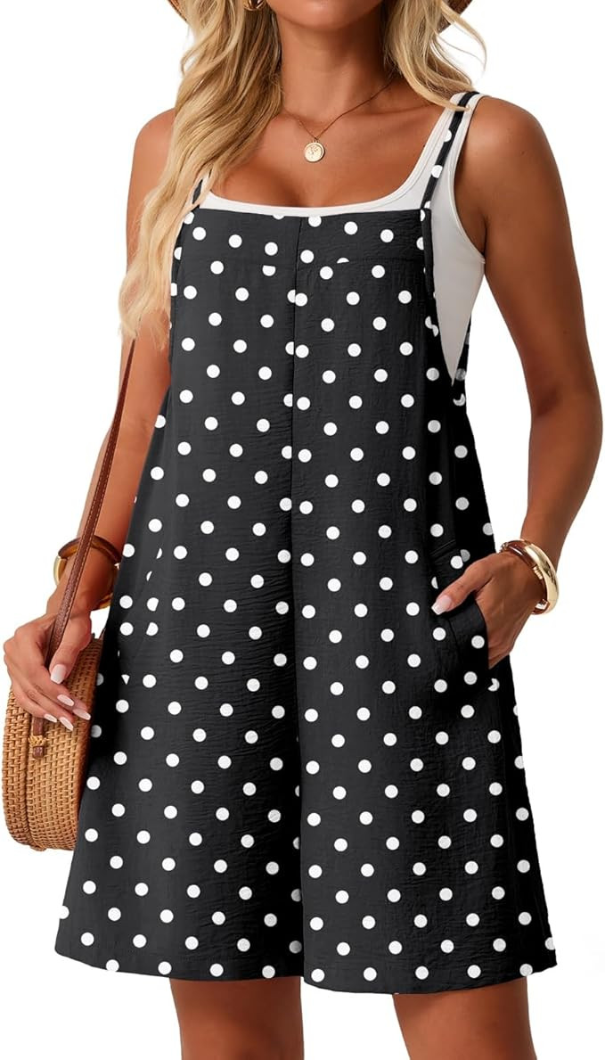 Lepunuo Rompers for Women Summer Casual Jumpers Boho Short Jumpsuits Overalls with Pockets Vacati... | Amazon (US)