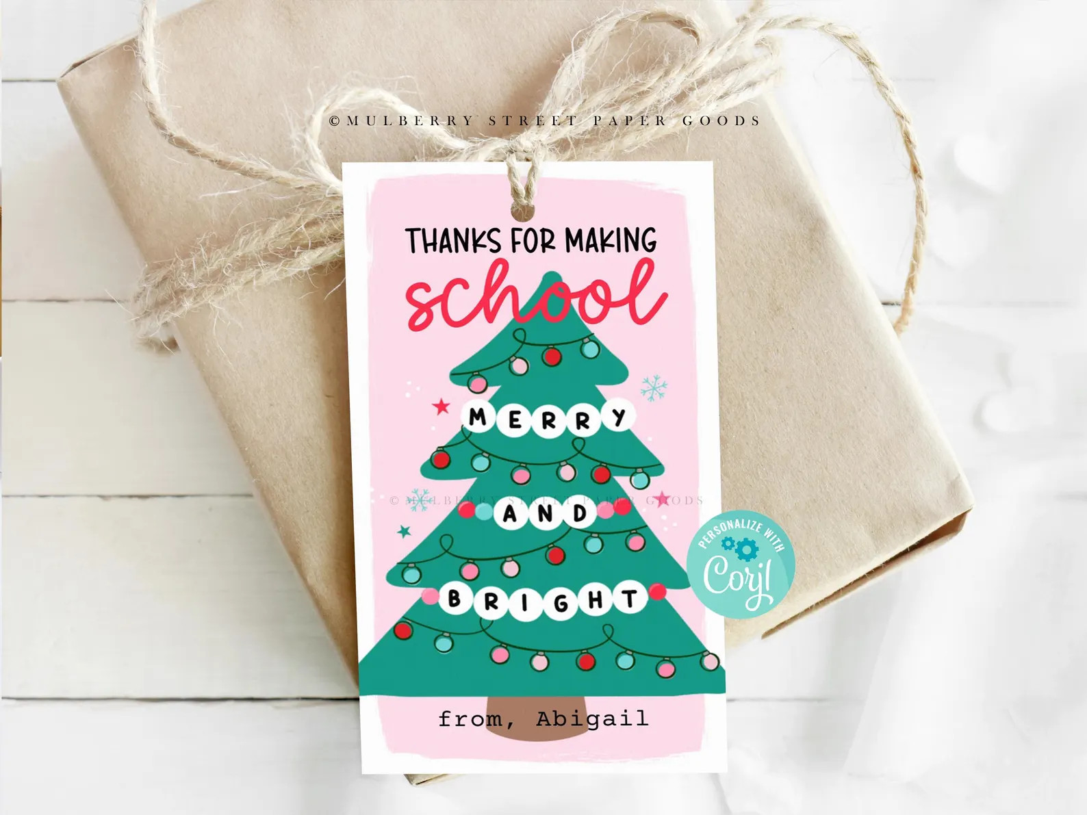 Christmas Friendship Bracelet Gift Tag Printable Personalized Teacher Gift Editable Gift Tag Temp... | Etsy (US)
