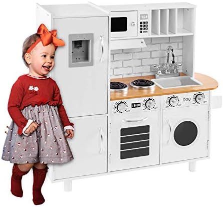BAHOM Toddler Kitchen for Boys Girls Children, Kids Kitchen Playset Wood with Height Adjustable, ... | Amazon (US)