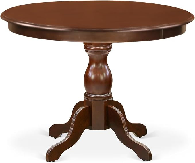 East West Furniture HBT-MAH-TP Hartland Kitchen Table - a Round Dining Table Top with Pedestal Ba... | Amazon (US)