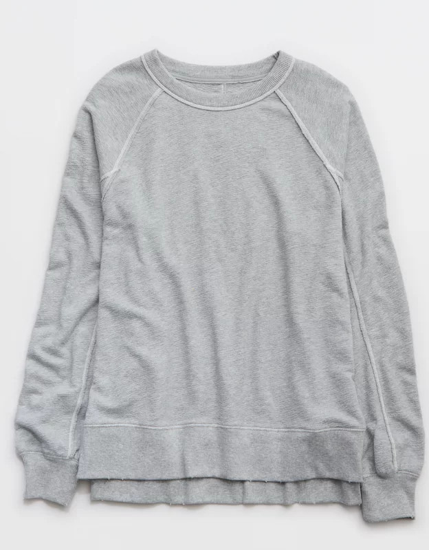 Aerie Textured East West Crew Sweatshirt | American Eagle Outfitters (US & CA)