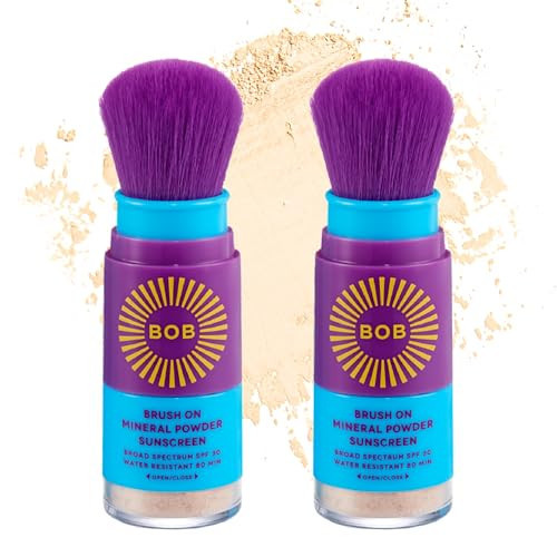 BOB KIDS SPF 30 Brush On Mineral Powder Sunscreen, Broad Spectrum Protection, Water Resistant 80 Mins, Fragrance Free, Easy to Apply for Kids & Babies, Mfg in USA, 2-Pack | Amazon (US)