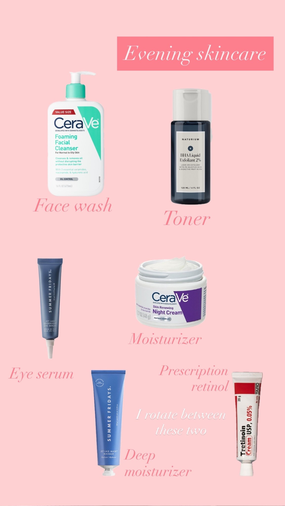 Evening skin care routine | Ulta sale | CeraVe | SummerFridays | Retinol | exfoliating toner | thick moisturizer | 

#LTKWedding #LTKBeauty #LTKFindsUnder50