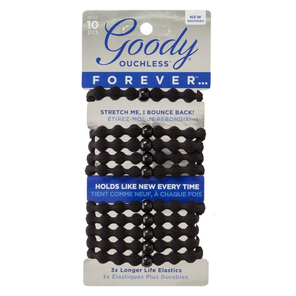 Goody Ouchless Forever Elastic Hair Ties - 10ct, Adult Unisex, Black | Target