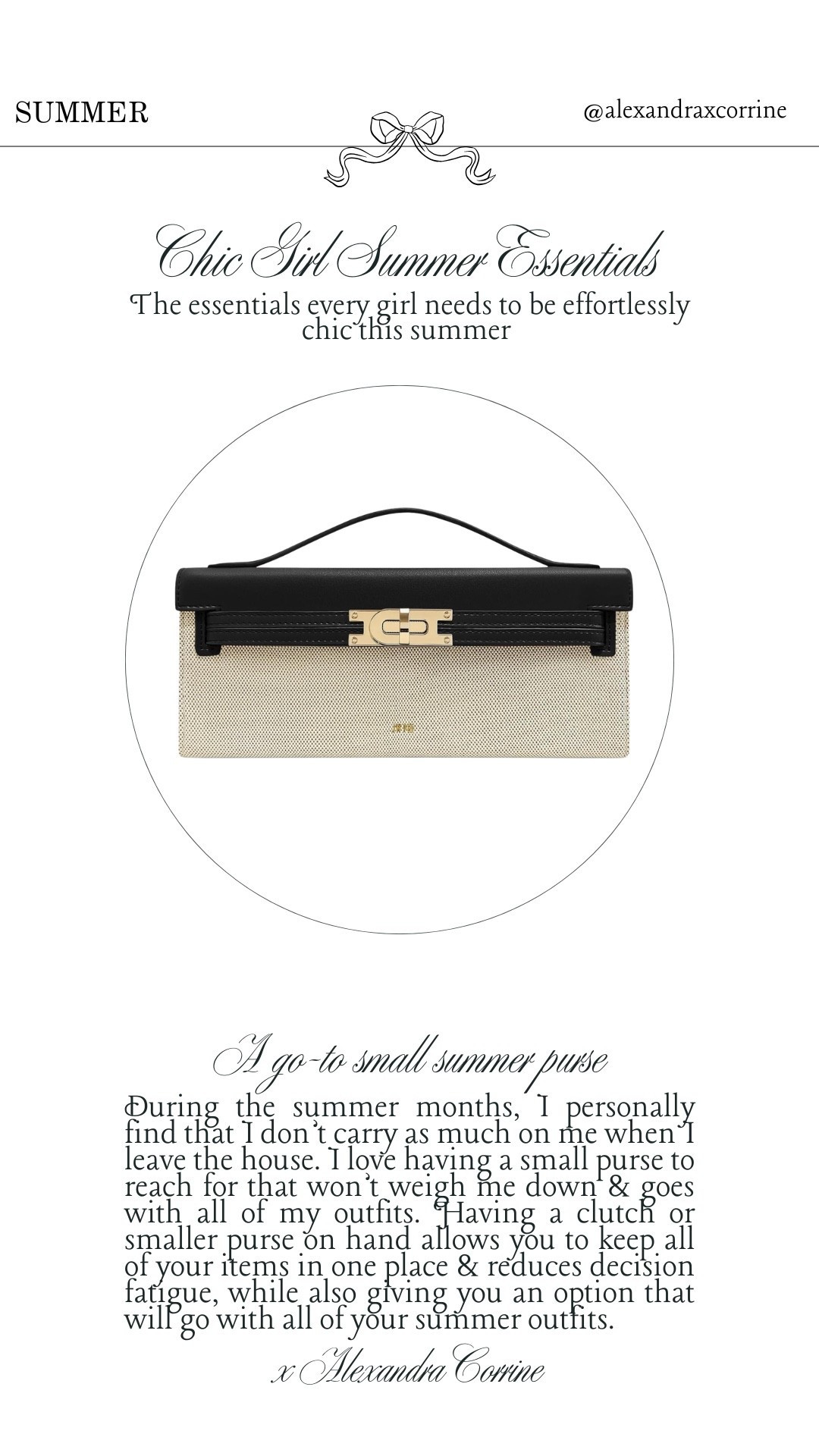 Chic girl summer essentials 🥂 The essentials every girl needs to be effortlessly chic this summer 🦪

Summer accessories, chic summer style, summer fashion, classic elegant style, Meredith Blake aesthetic, clutch purse

#LTKSeasonal