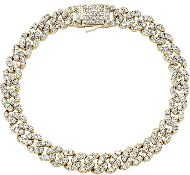 TOPGRILLZ Gold Anklets for Women Cuban Link Anklets Iced out Faux Diamond Chunky Ankle Bracelets ... | Amazon (US)