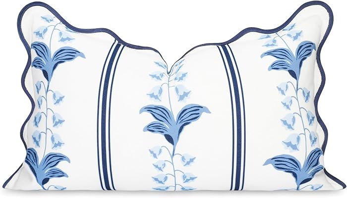 Hofdeco Premium Coastal Hampton Patio Indoor Outdoor Lumbar Pillow Cover Only, 12"x20" Water Repe... | Amazon (US)