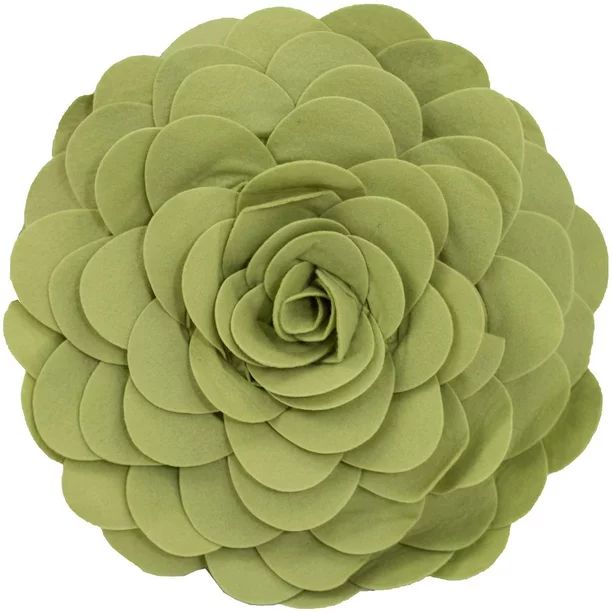 Fennco Styles Eva's Flower Garden Decorative Throw Pillow Case - 13 inch Round (Lime, 13" Case On... | Walmart (US)