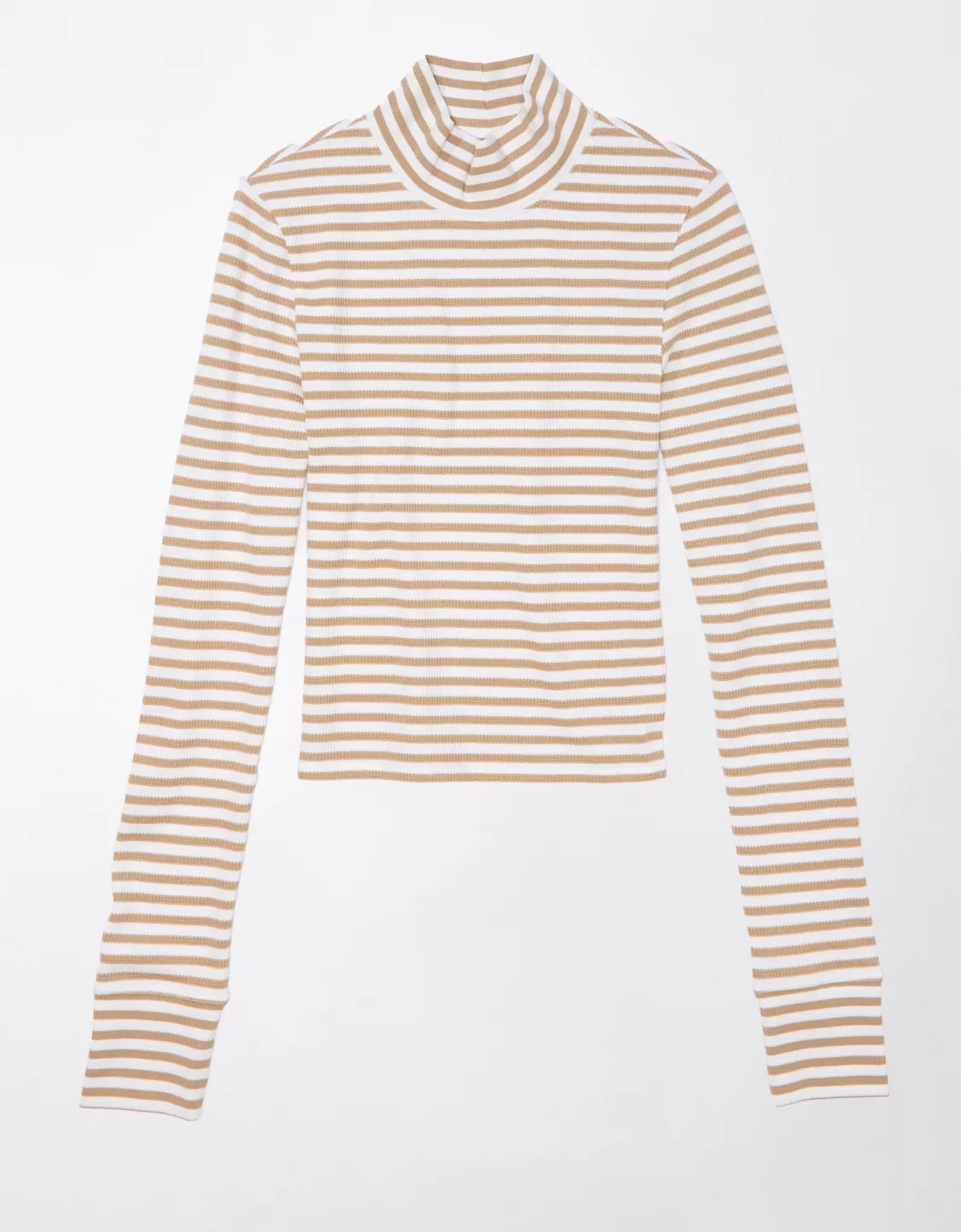 AE Long-Sleeve Cropped Hey Baby Mock Neck Tee | American Eagle Outfitters (US & CA)