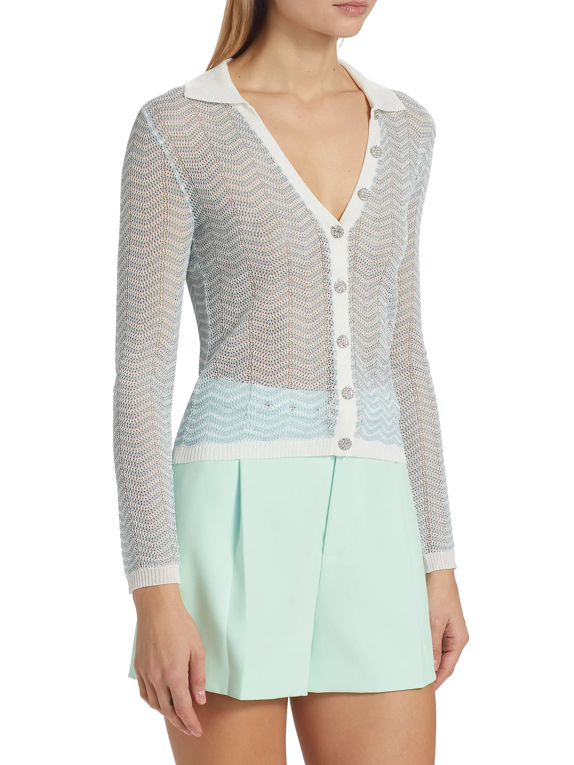 Meghan Pointelle Open-Knit Cardigan | Saks Fifth Avenue