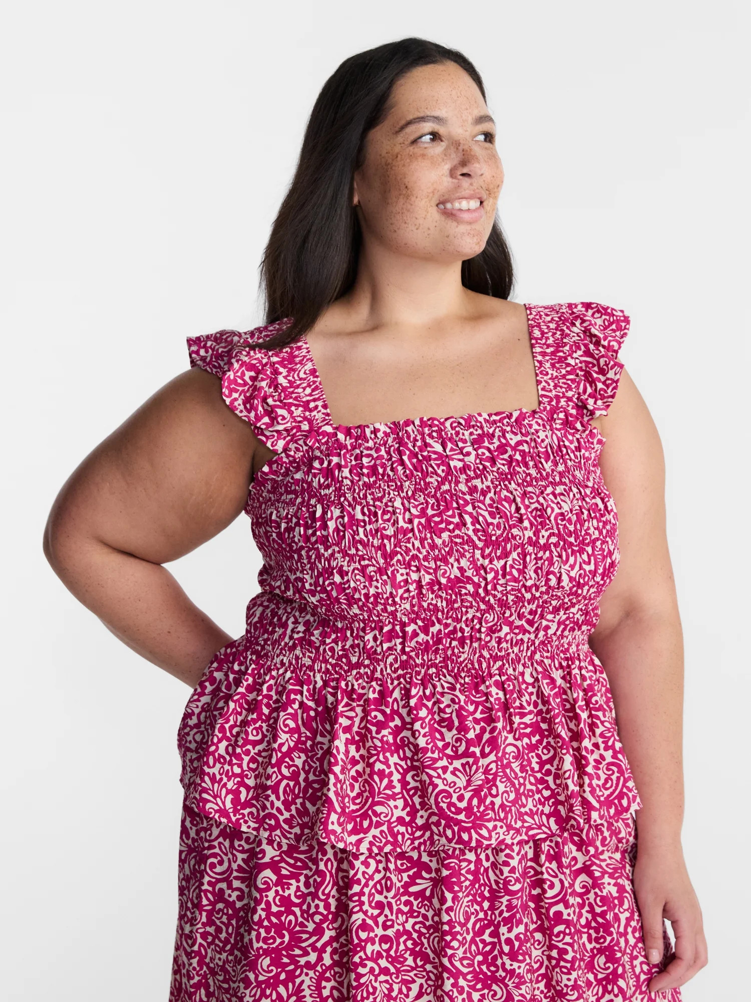 Terra & Sky Women’s Plus Sleeveless Smocked Tank Top, Sizes 0X-5X | Walmart (US)