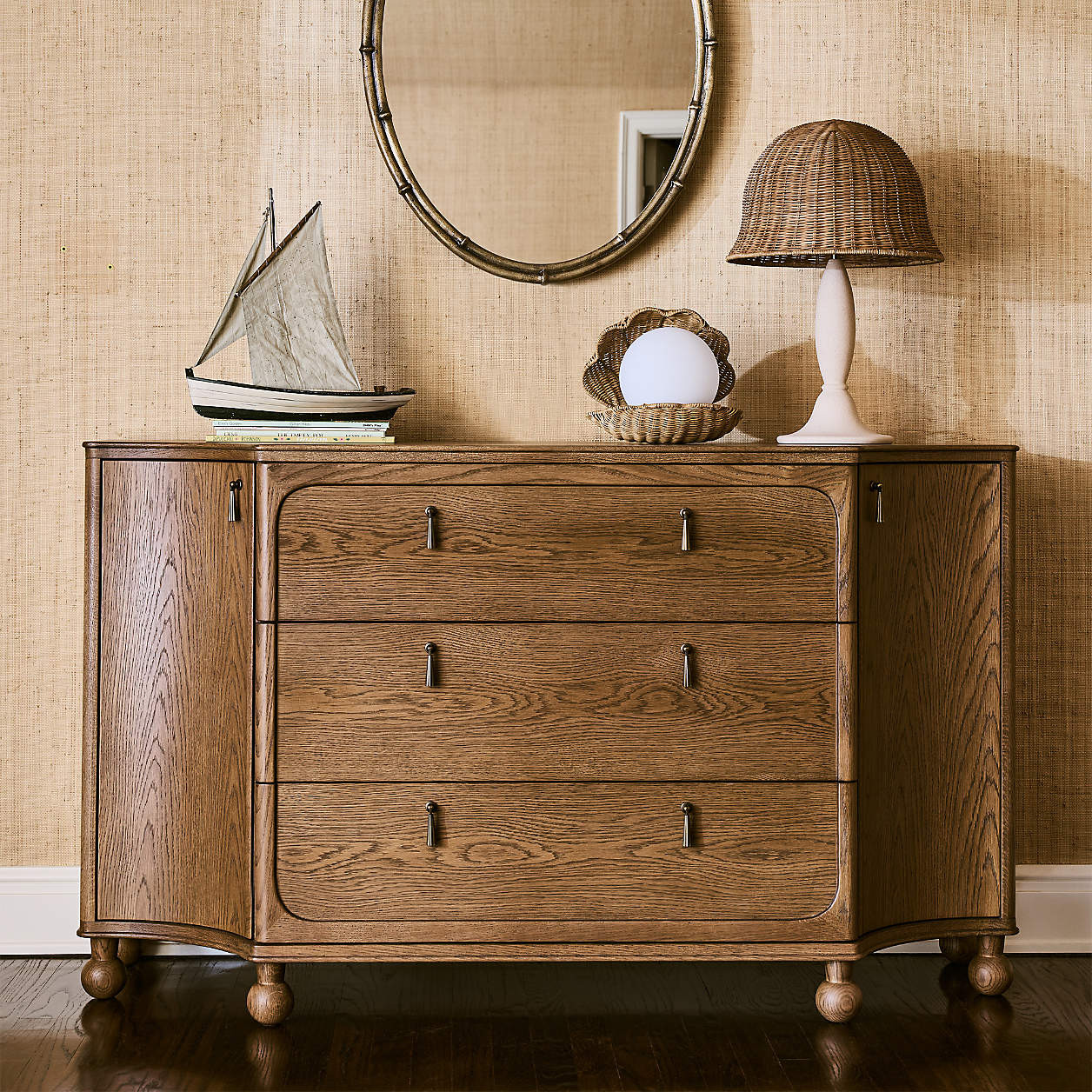 Ivy Cast Metal Bamboo-Style Mirror by Jake Arnold + Reviews | Crate & Kids | Crate & Barrel