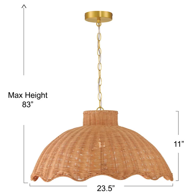 Caline Large Scalloped Rattan Pendant Lighting | Wayfair North America