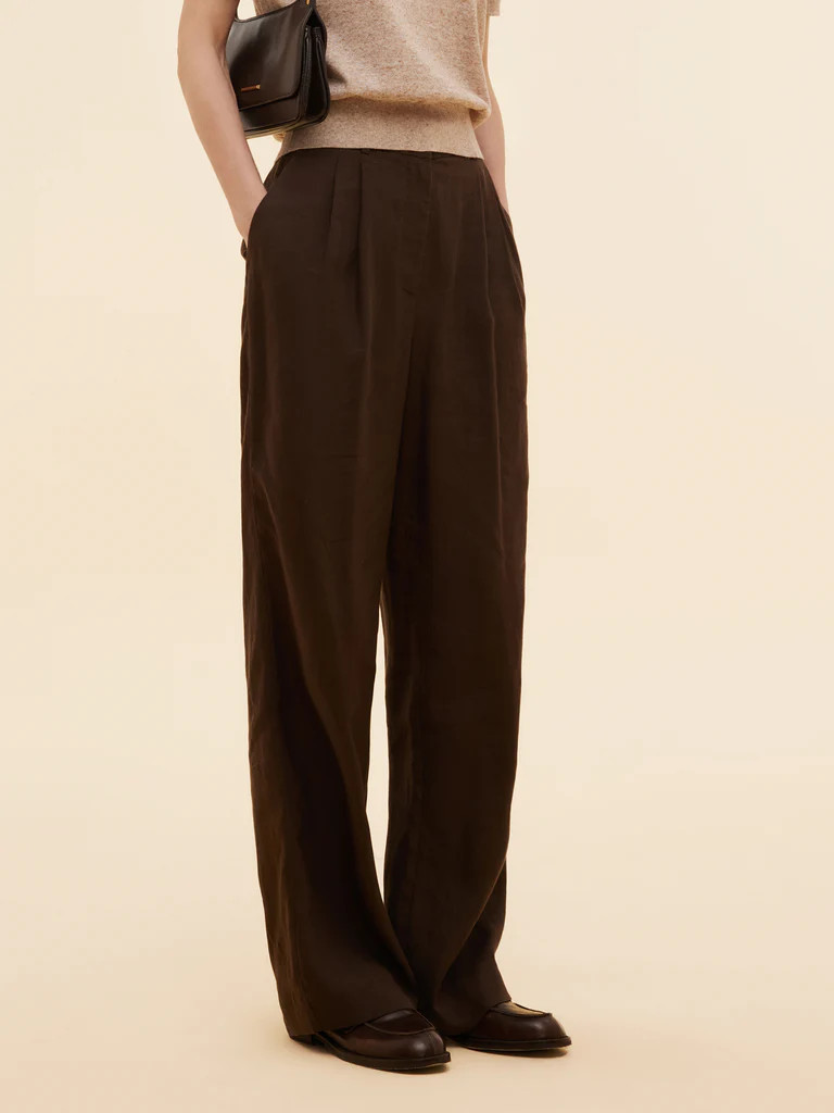 Pantalons droits pour femmes en lin 100 % | GOELIA