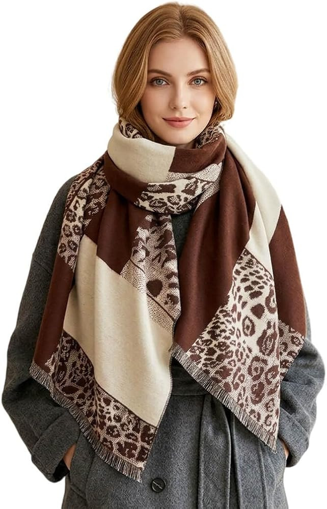 Women's Winter Scarf, Reversible Pashmina Shawl Wrap, Oversized Warm Blanket, for Evening Dresses... | Amazon (US)