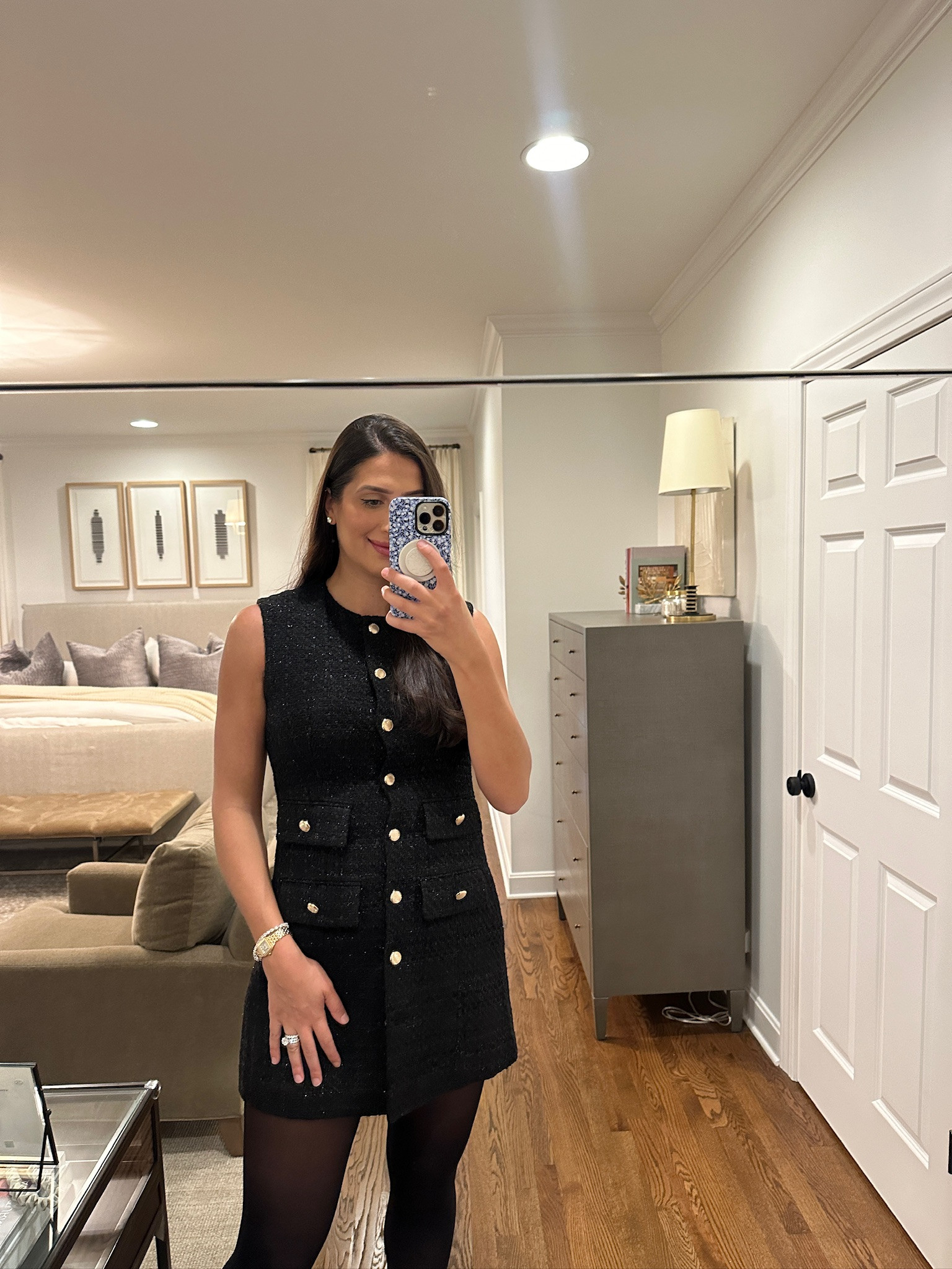 Holiday party dress outfit idea!🎄✨ 

little black dress, cocktail dress, holiday dress, black tights, tweed dress, holiday party dress, winter date dress, sleeveless dress, holiday party outfit ideas, Grace White, A Southern Drawl 

 #LTKCyberWeek #LTKHoliday #LTKSeasonal