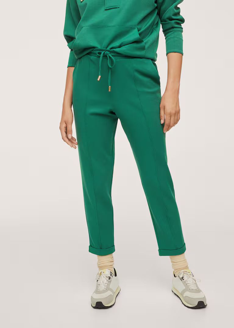 Cotton jogger-style trousers -  Women | Mango USA | MANGO (US)