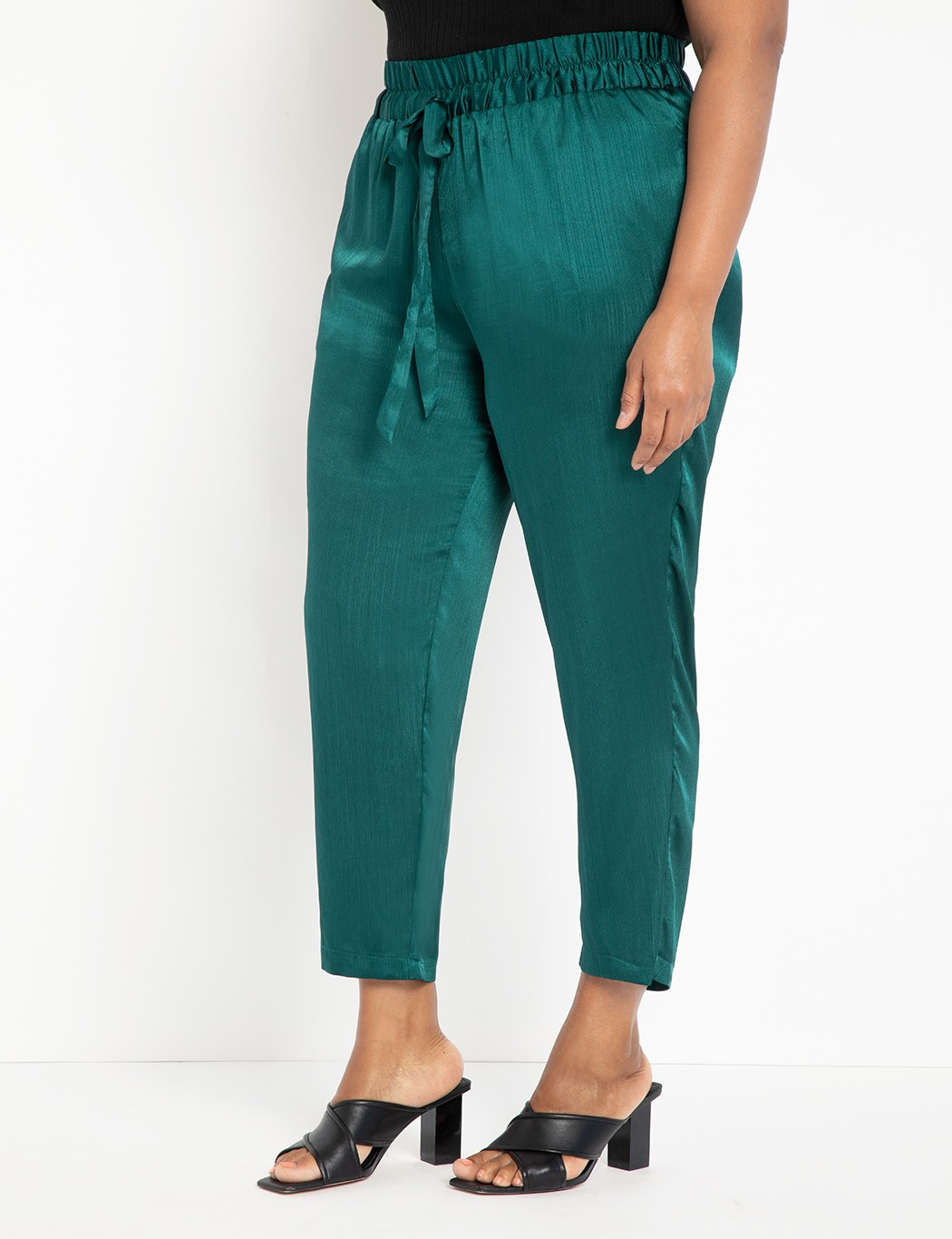 Drawstring Satin Pant | Eloquii