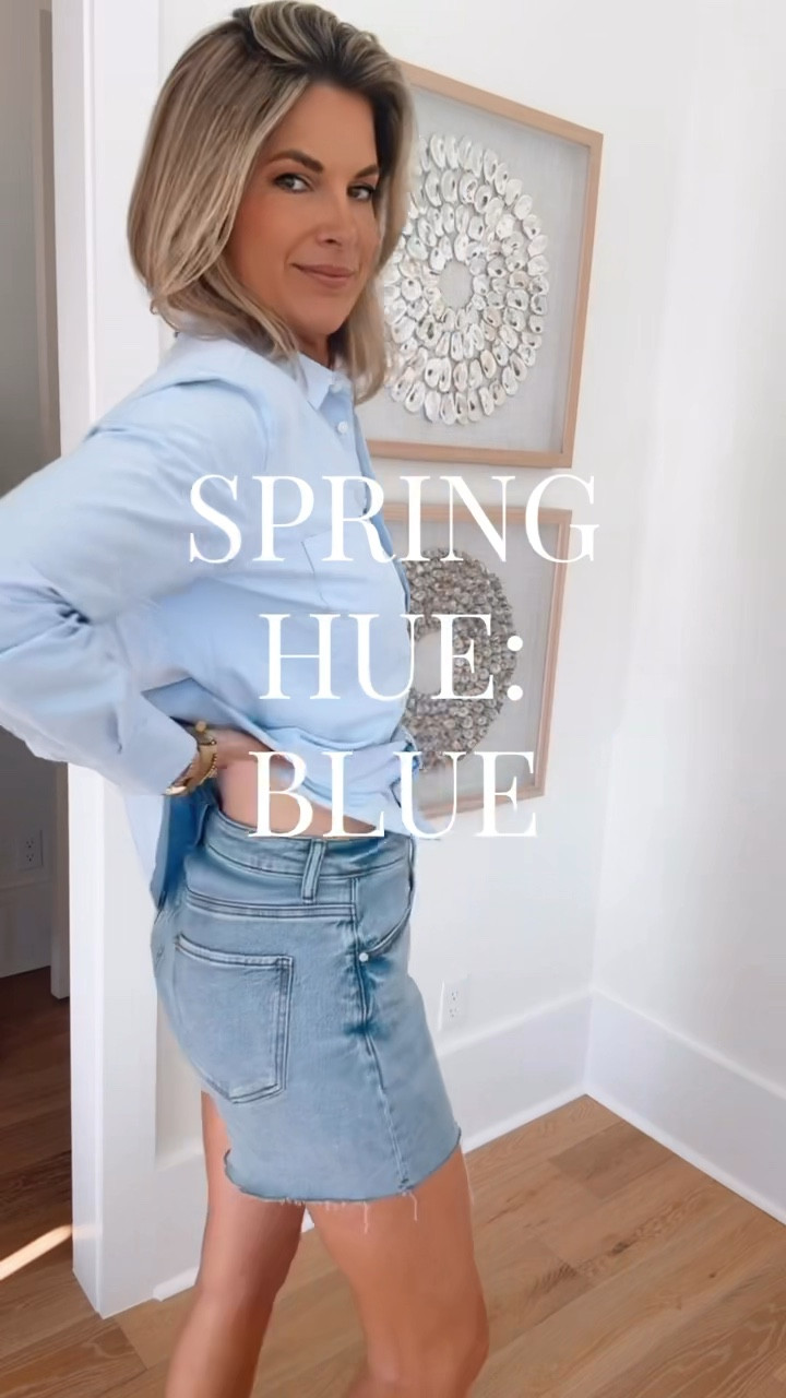 Spring hue - BLUE! These are the best mid 40’s denim shorts I’ve found. Perfect length to look cool without showing your cheeks or looking too matronly.

I paired a classic oxford, a linen blazer, and a denim jacket that covers the bum with my favorite @onequince denim bottoms. I love that they carry so many organic cotton clothing options!

I am 5’11” in small tops and sized up one in the waist of the shorts for a more relaxed fit.

#quincepartner #liketkit @shop.ltk

#LTKOver40 #LTKootd #LTKTall