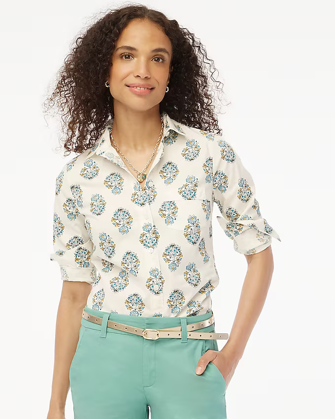Button-up cotton poplin shirt in signature fit | J.Crew Factory
