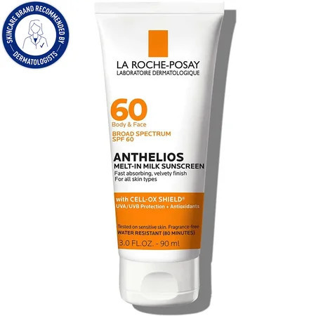 La Roche-Posay Anthelios Melt-In Milk Sunscreen SPF 60 Face and Body for All Skin Types 3.0 fl oz | Walmart (US)
