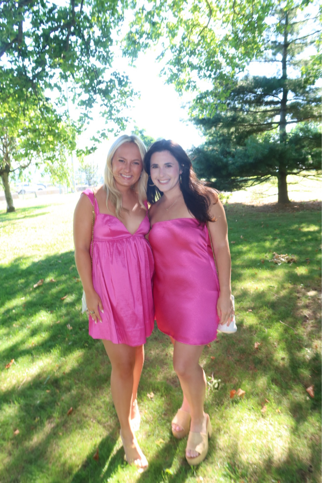 Pink satin dresses  couldn’t find the exact ones but found similar options 
Wedding
Bachelorette 

#LTKWedding #LTKFindsUnder100 #LTKStyleTip