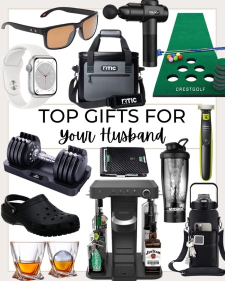 Top gifts for your husband include gold green putting mat, RTIC mini cooler, massage gun, sunglasses, Apple Watch, crocs, adjustable dumbbell weights, whiskey glasses, cocktail maker machine, wallet, electric mixer bottle, big water bottle, and mini electric razor

Gifts for him, gift guide, gifts for husband, gifts for boyfriend, husband gifts, Christmas gifts

#LTKmens #LTKHoliday #LTKGiftGuide