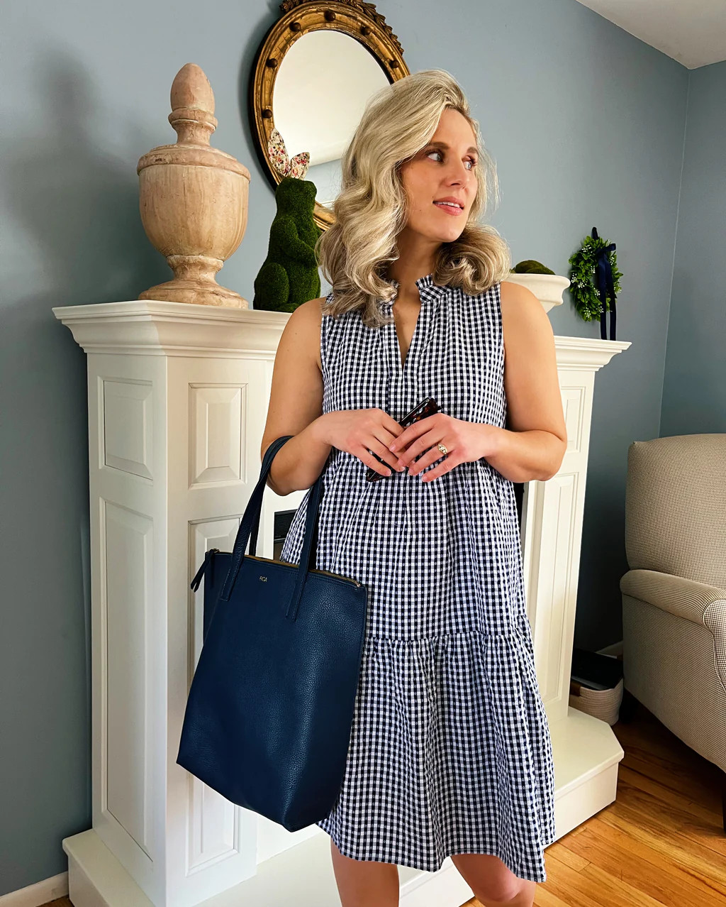 The Annika Dress in Navy Gingham | Duffield Lane