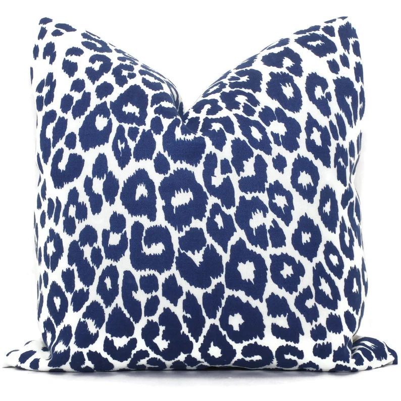 Outdoor Schumacher Iconic Leopard in Navy Decorative Pillow | Etsy | Etsy (US)