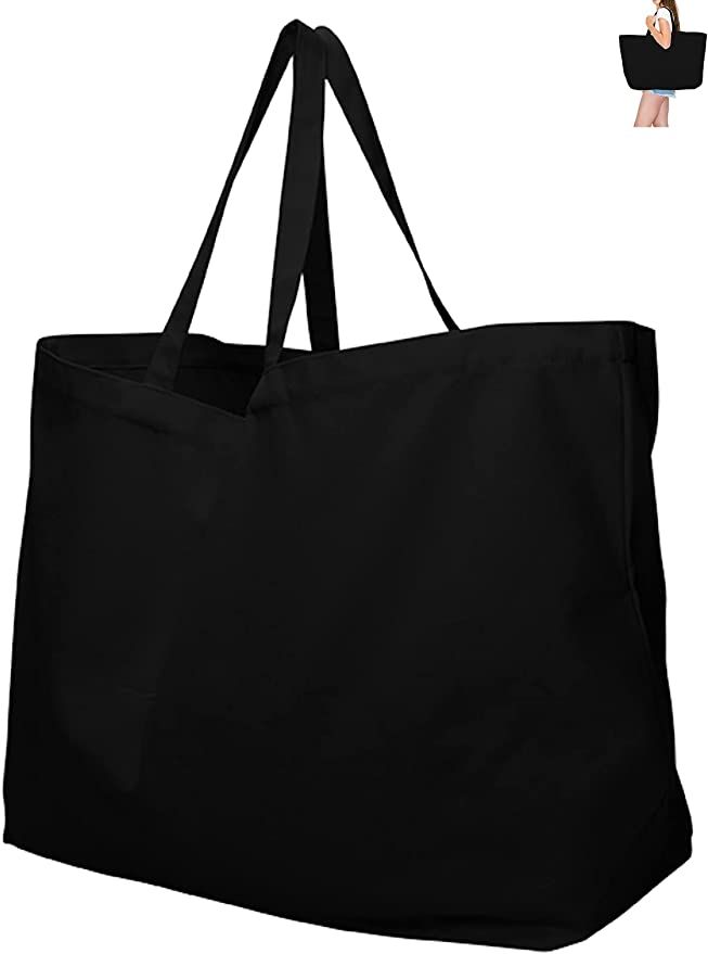 Amazon.com: 27" Large Canvas Tote Bag - Extra Big Largest Grocery Shopping Beach Reusable Totes B... | Amazon (US)