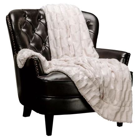 Chanasya Super Soft Fuzzy Faux Fur Elegant Rectangular Embossed Throw Blanket  Fluffy Plush Sherpa Cozy Cream Microfiber Blanket for Bed Couch Living Room Fall Winter Spring (50"" x 65"") - Cream | Walmart (US)