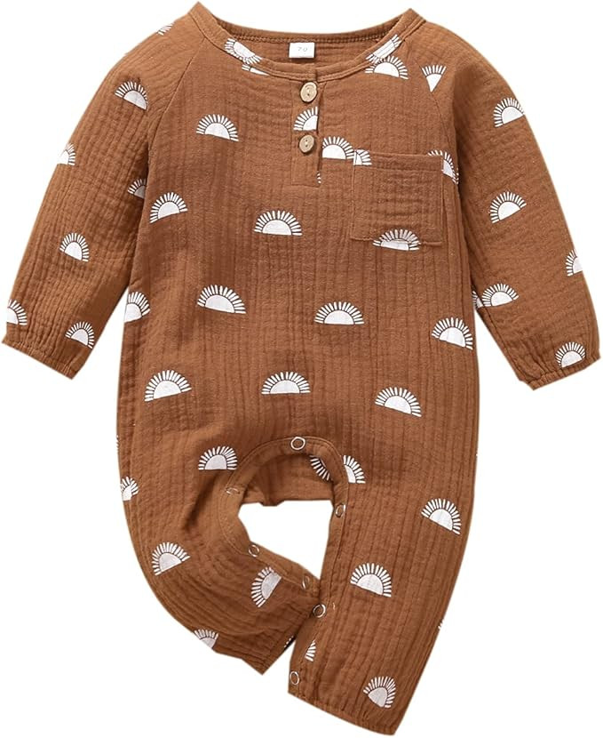 Newborn Baby Boy Girl Romper Clothes Infant Solid Ribbed Onesie Bodysuit Jumpsuit Outfits | Amazon (US)