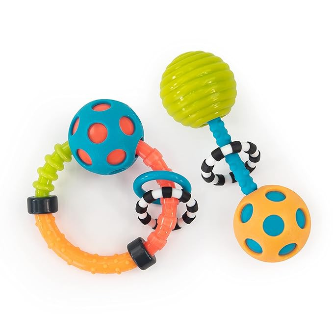 Sassy My First Bend & Flex Rattle Set - 2 Piece - for Ages 0+ Months | Amazon (US)